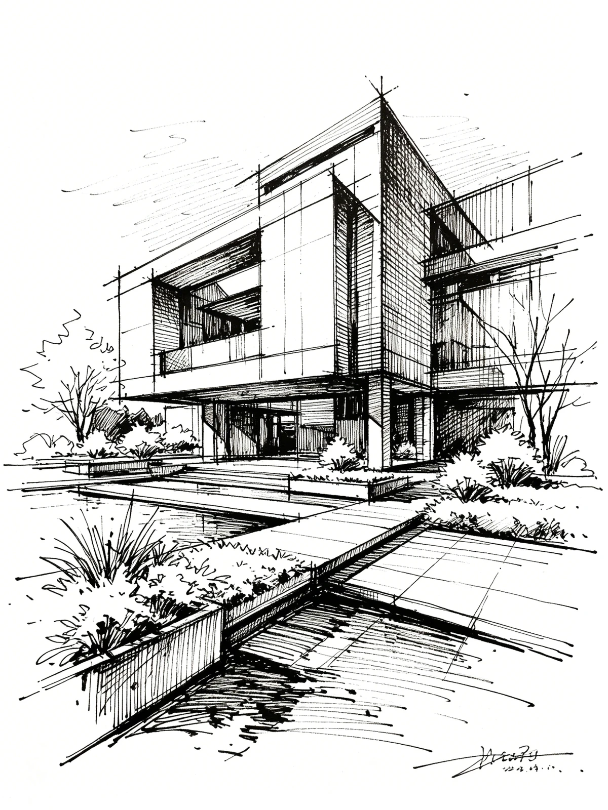 精细钢笔线稿示例1