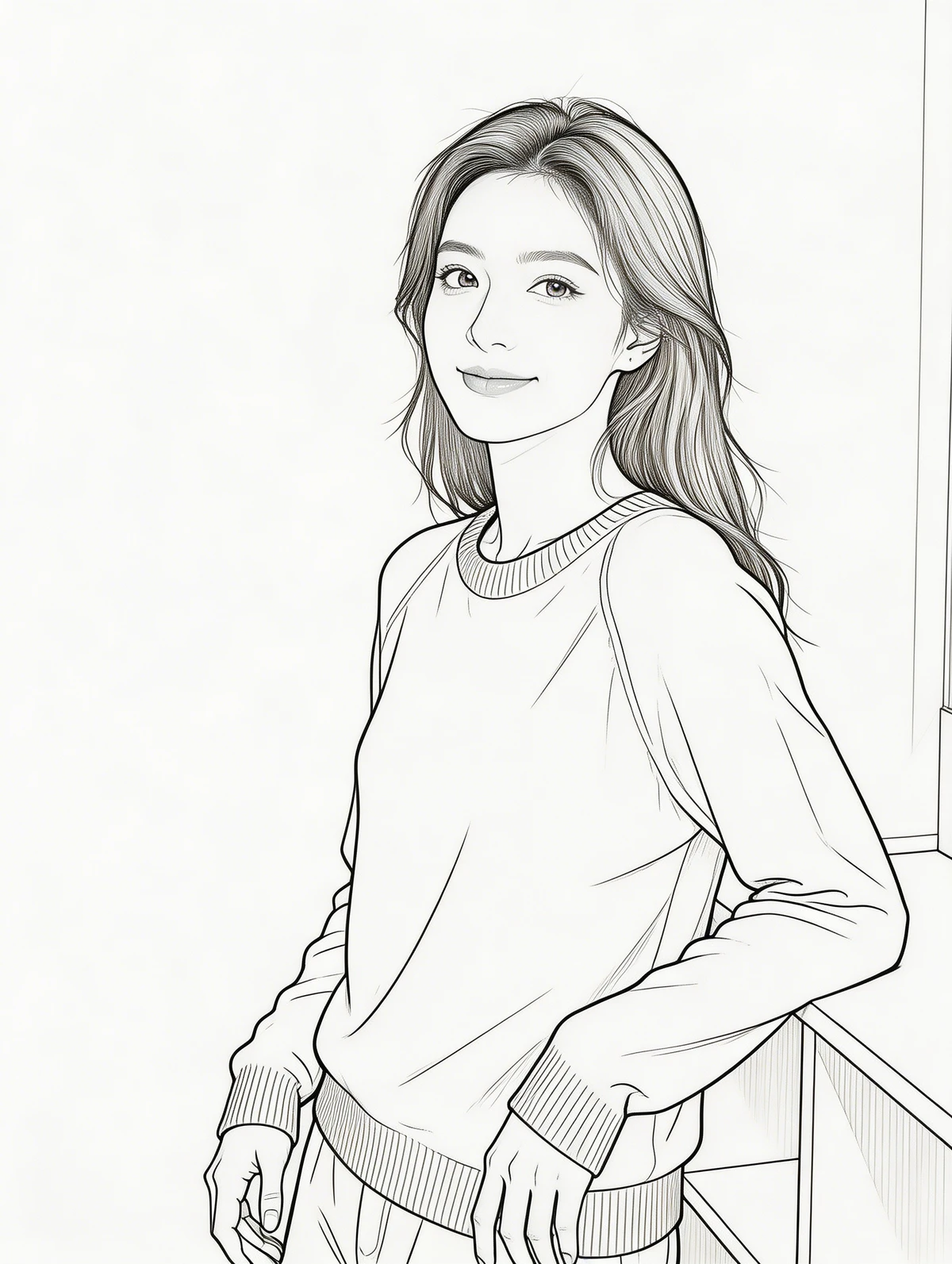 人物照片转化为速写线稿前示例照片