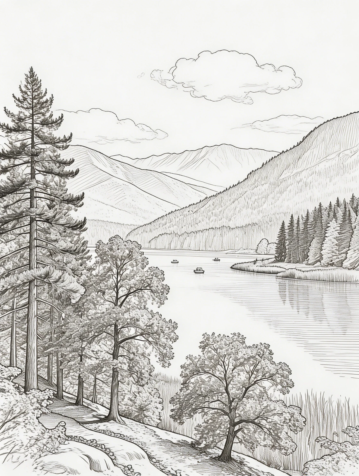 风景照片转化为线稿画面前示例照片