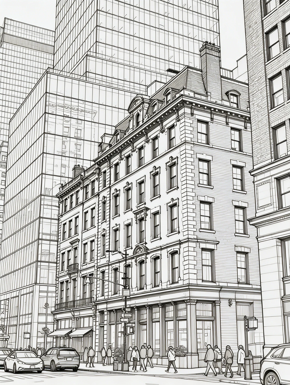 建筑线稿提取前示例图片