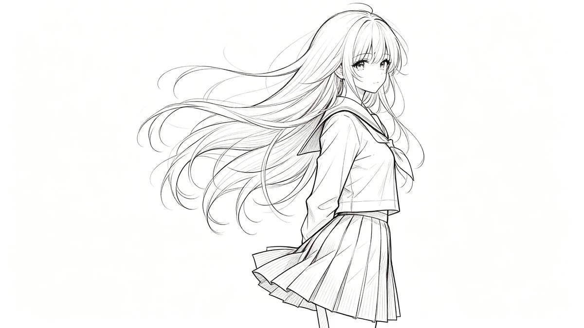 人物线稿生成示例1