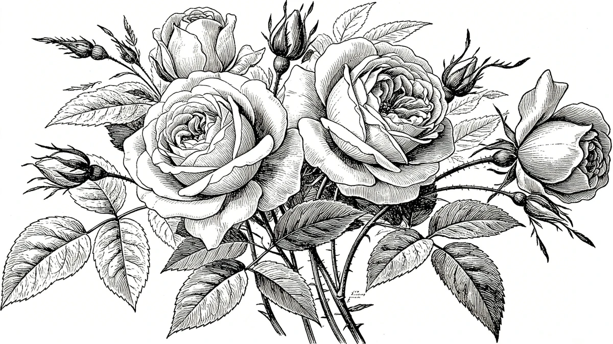 植物风格线稿生成示例1