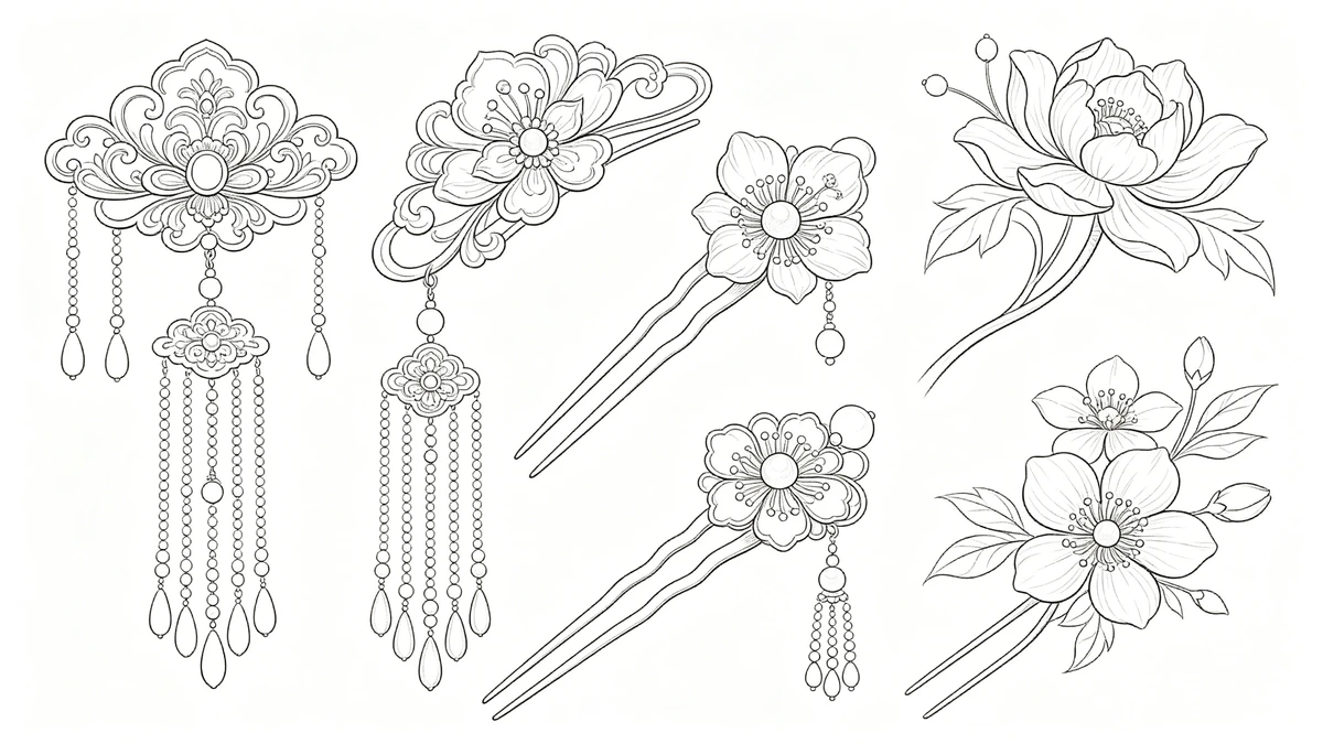 配饰细节线稿示例1