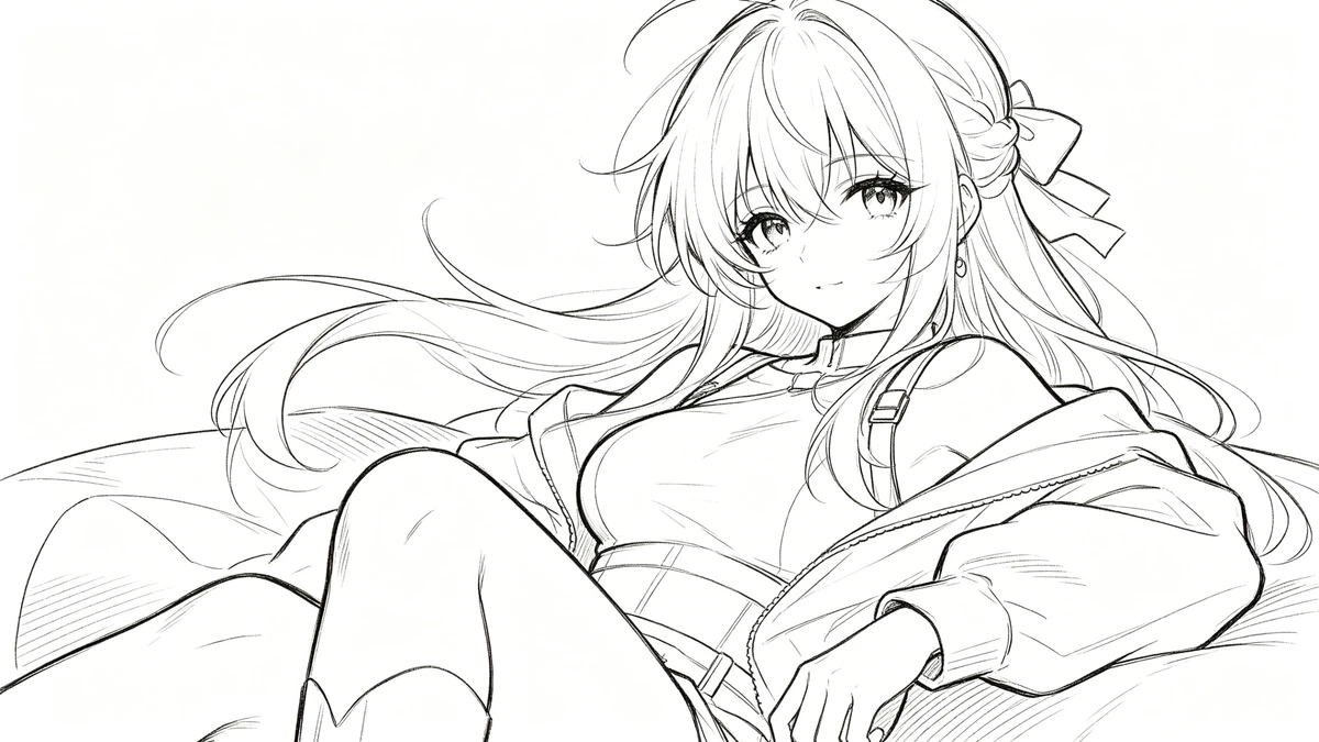 赛璐璐线稿生成前示例图片