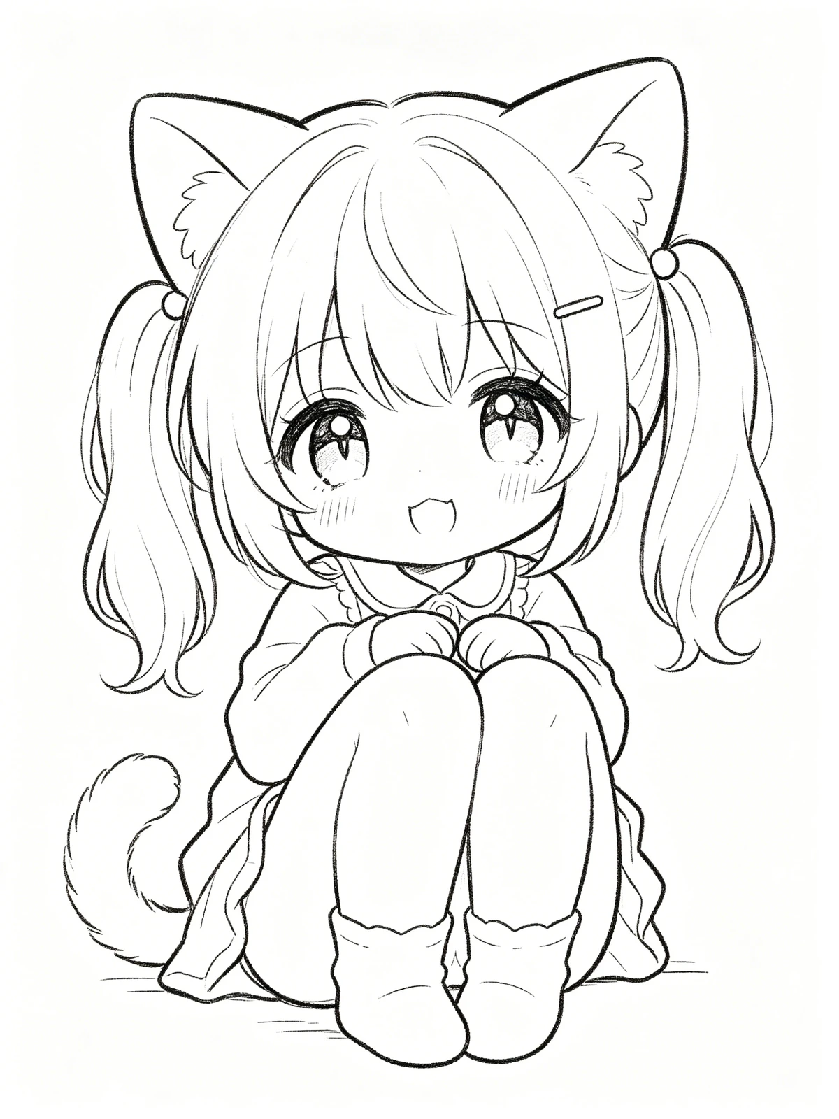 Q版萌系线稿示例1