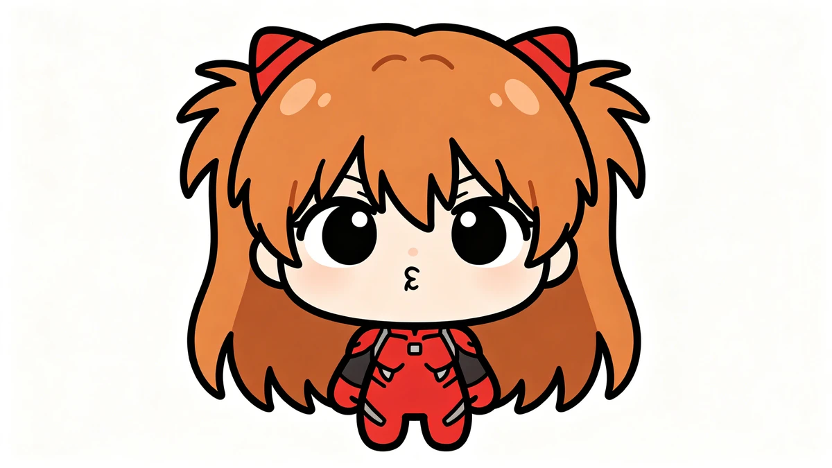 Q版明日香线稿壁纸示例1