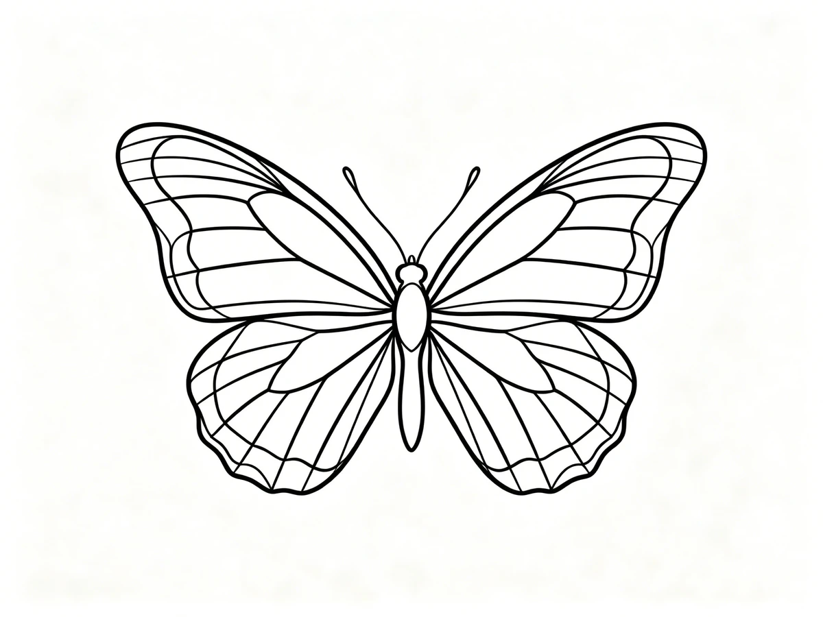 极简风格蝴蝶线稿示例1