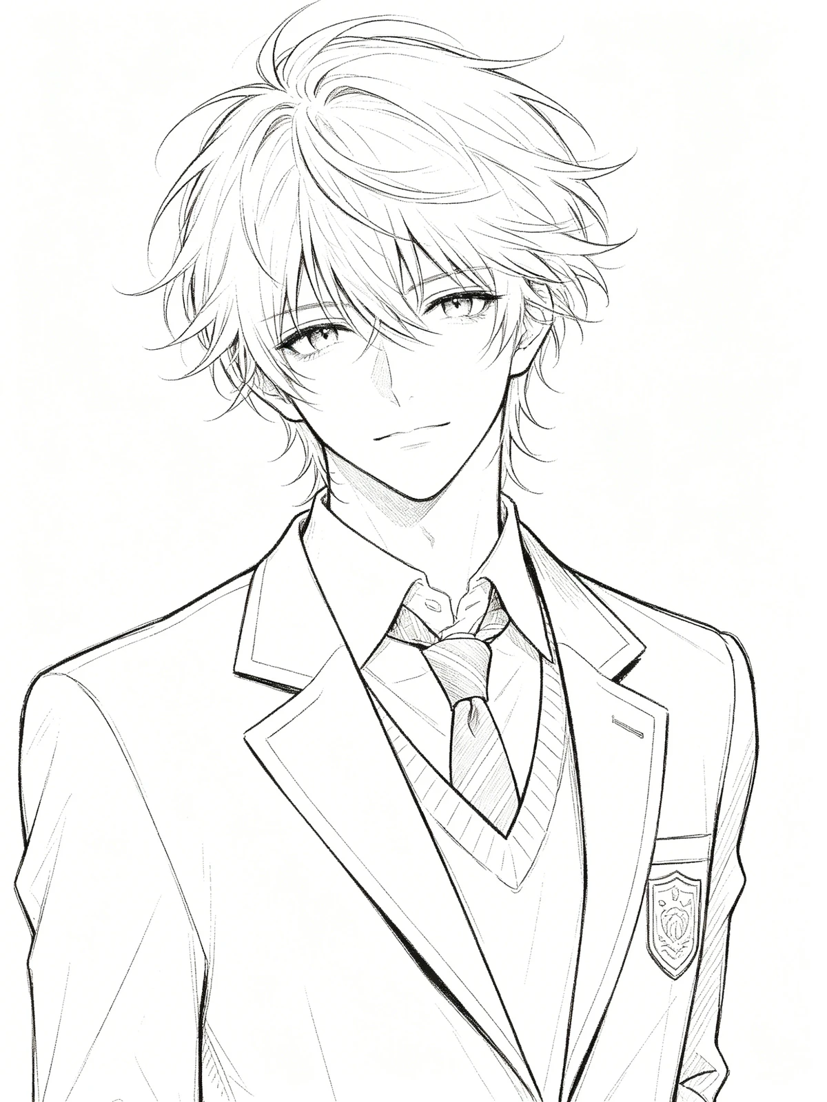 日系动漫卡通人物线稿生成示例1