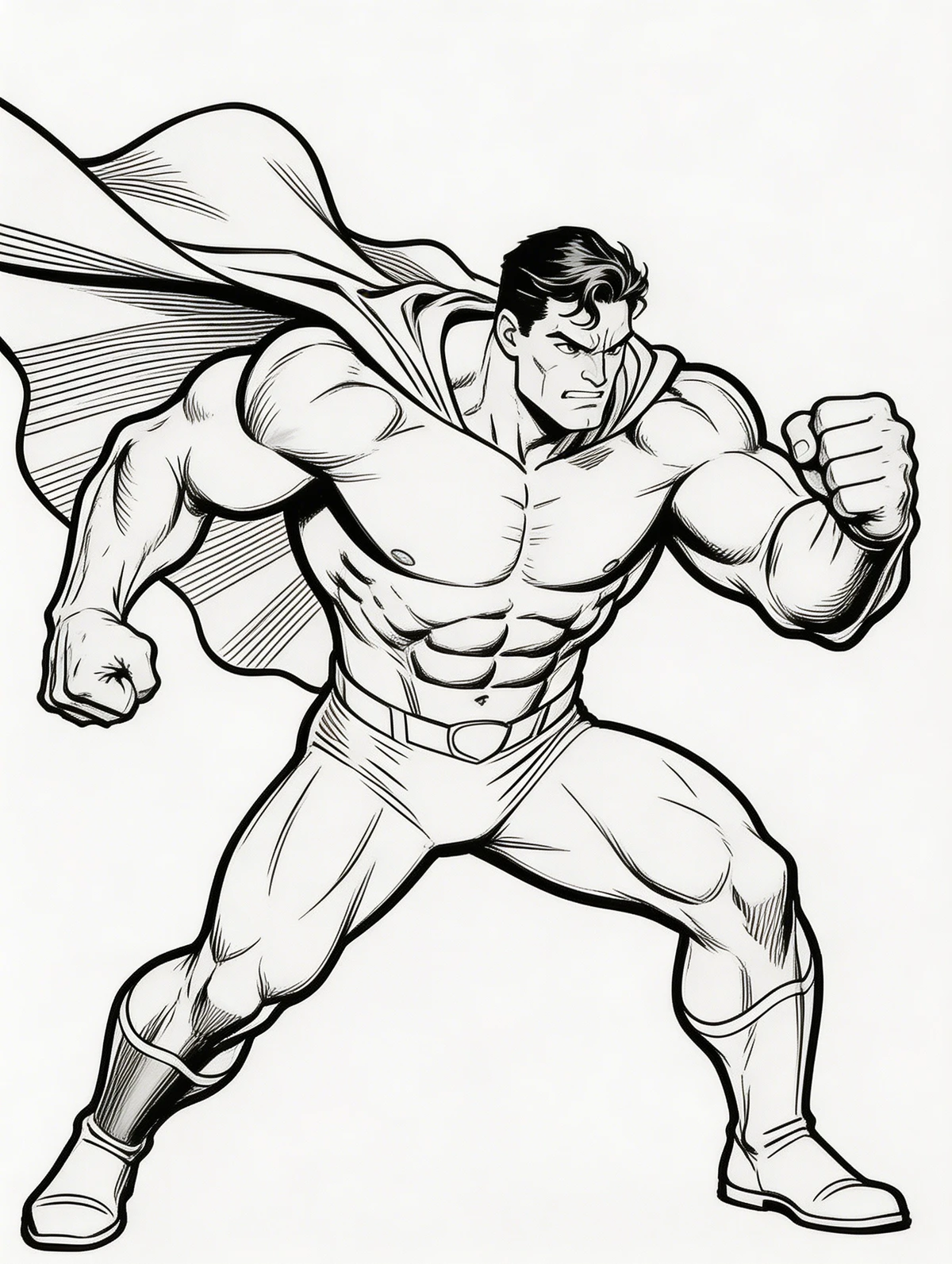 欧美卡通人物线稿生成示例1