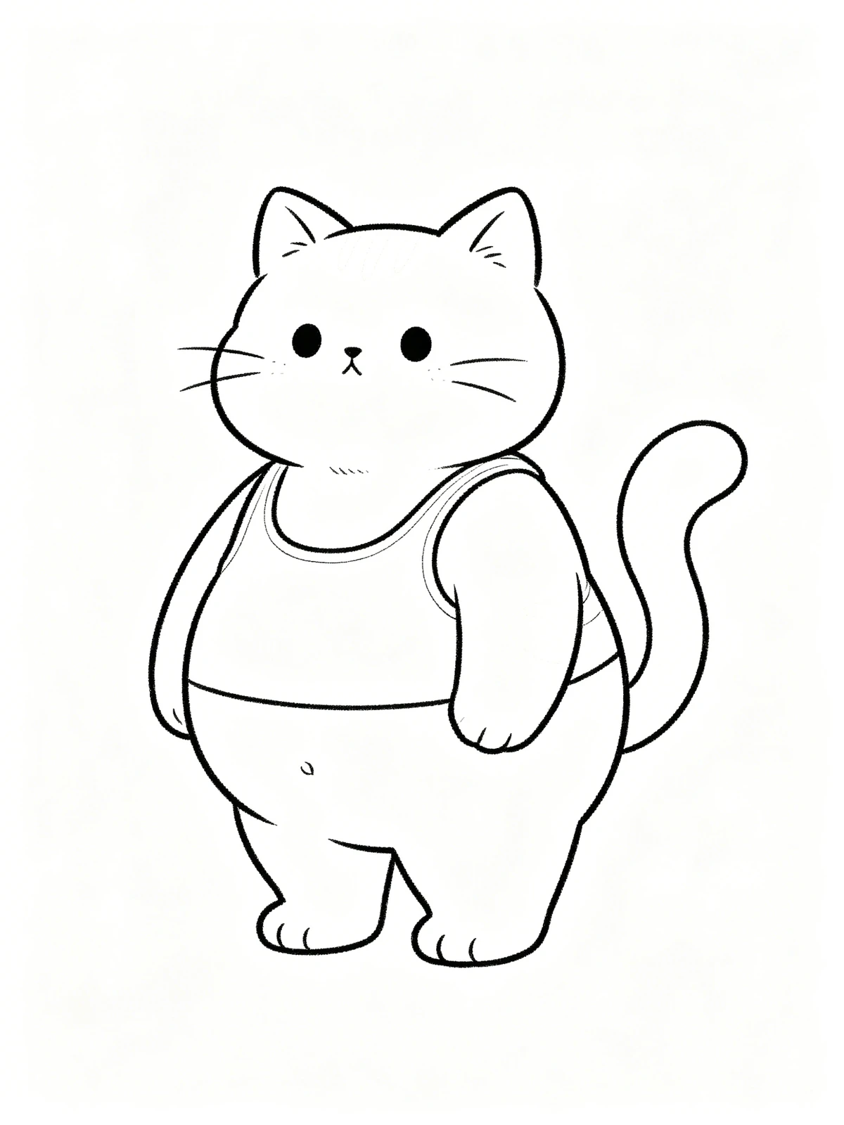 Q版萌系卡通人物线稿生成示例1