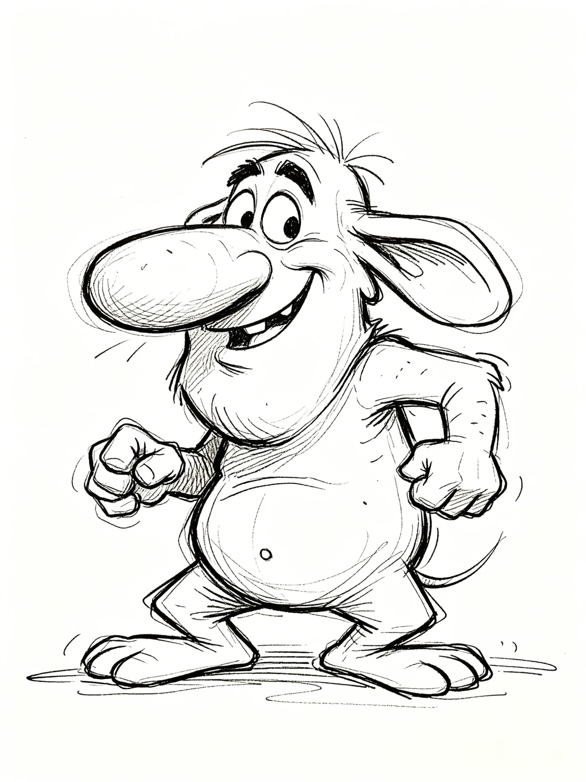 欧美卡通人物线稿生成示例1