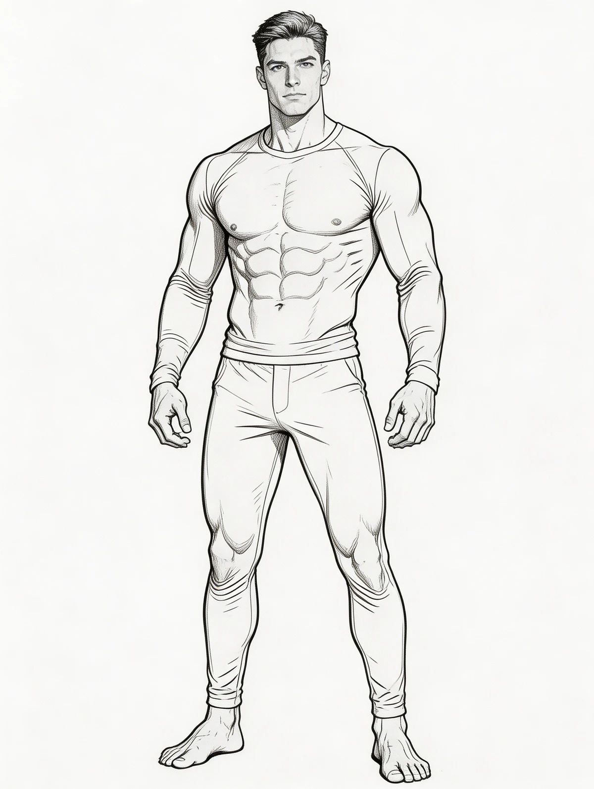 写实风格卡通人物线稿生成示例1