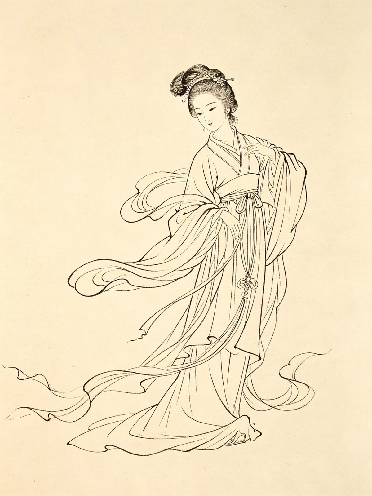 古风人物线稿示例1