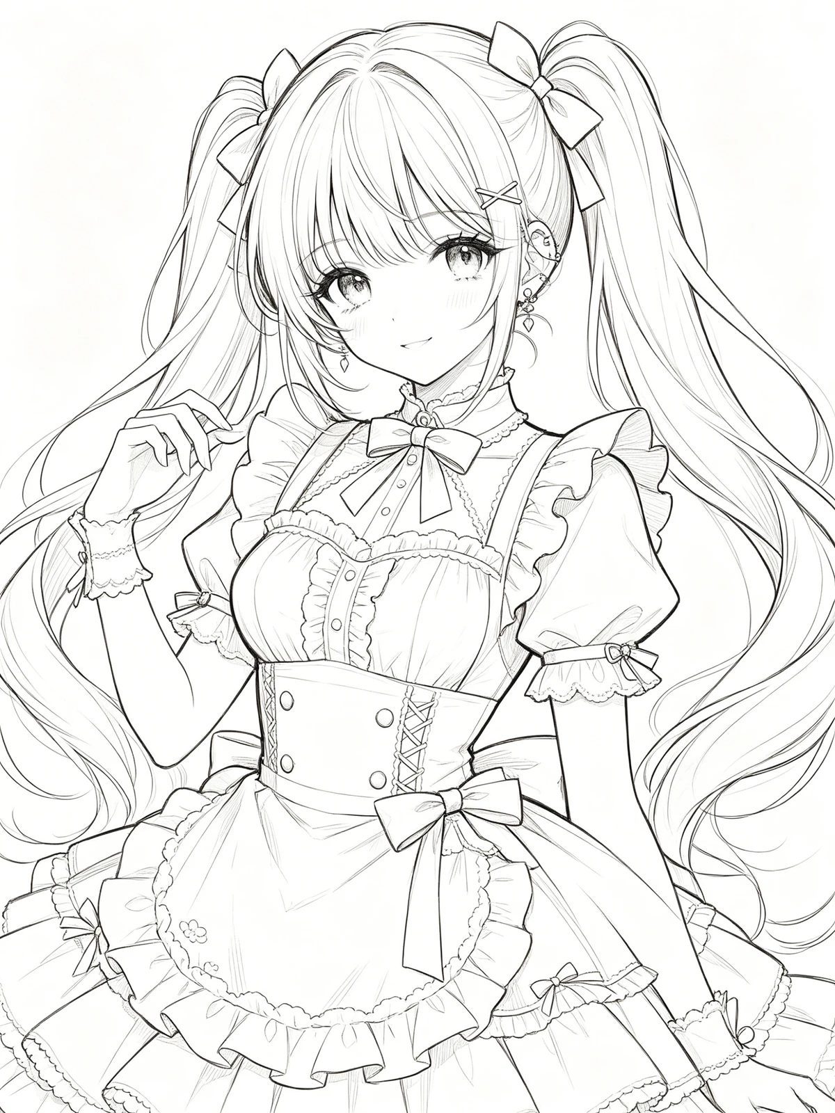 动漫角色线稿示例1