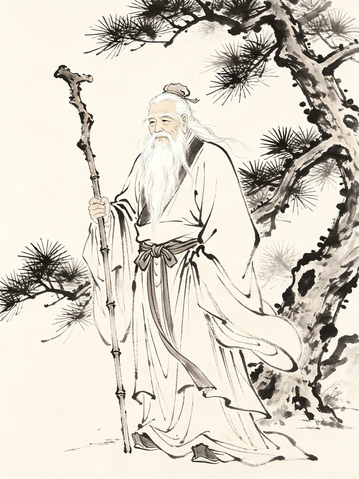 水墨线稿风格示例1