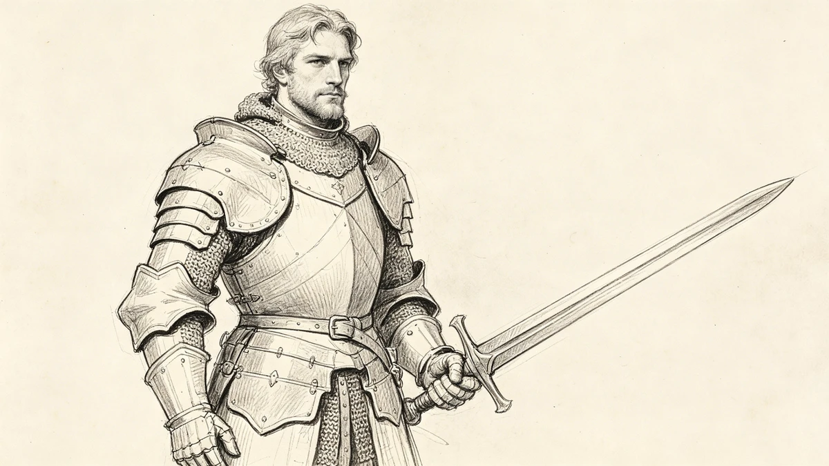 写实风格角色线稿示例1