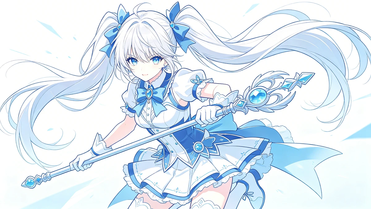 动漫风格角色线稿示例1