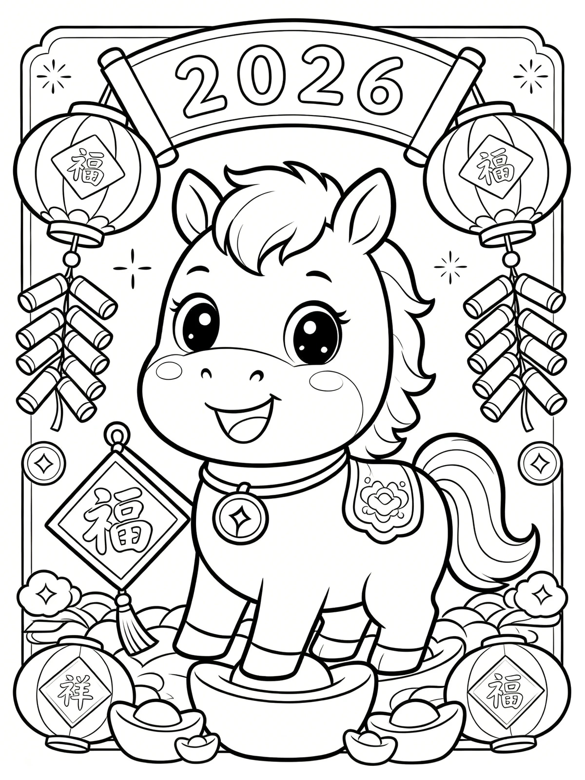 节日主题线稿生成示例1