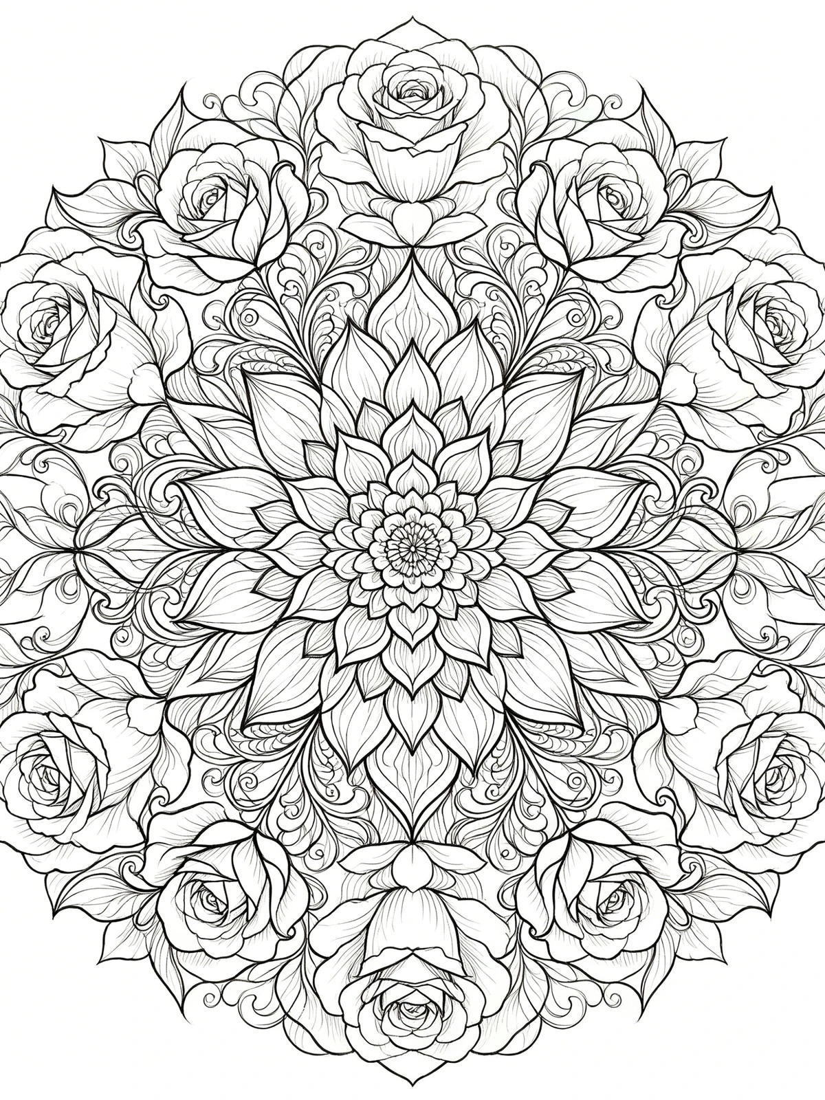 曼陀罗线稿生成示例1