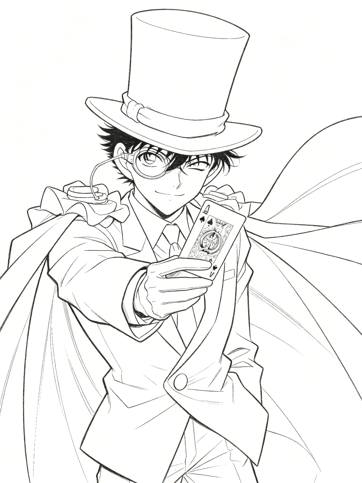 怪盗基德线稿示例1