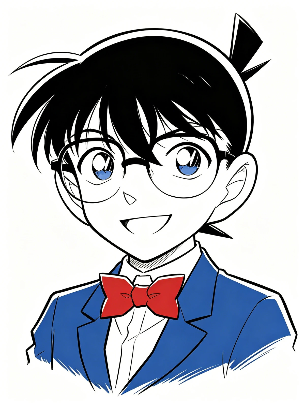 江户川柯南线稿示例1