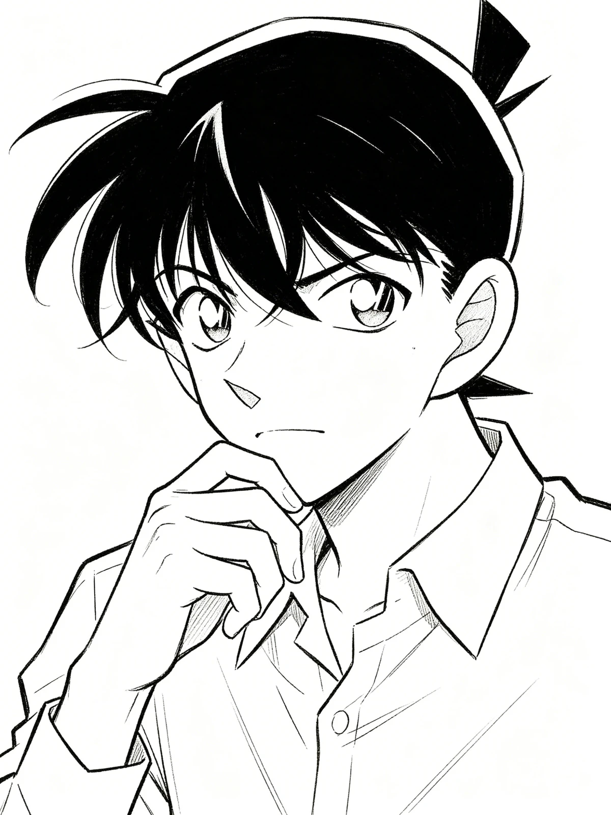 工藤新一线稿示例1