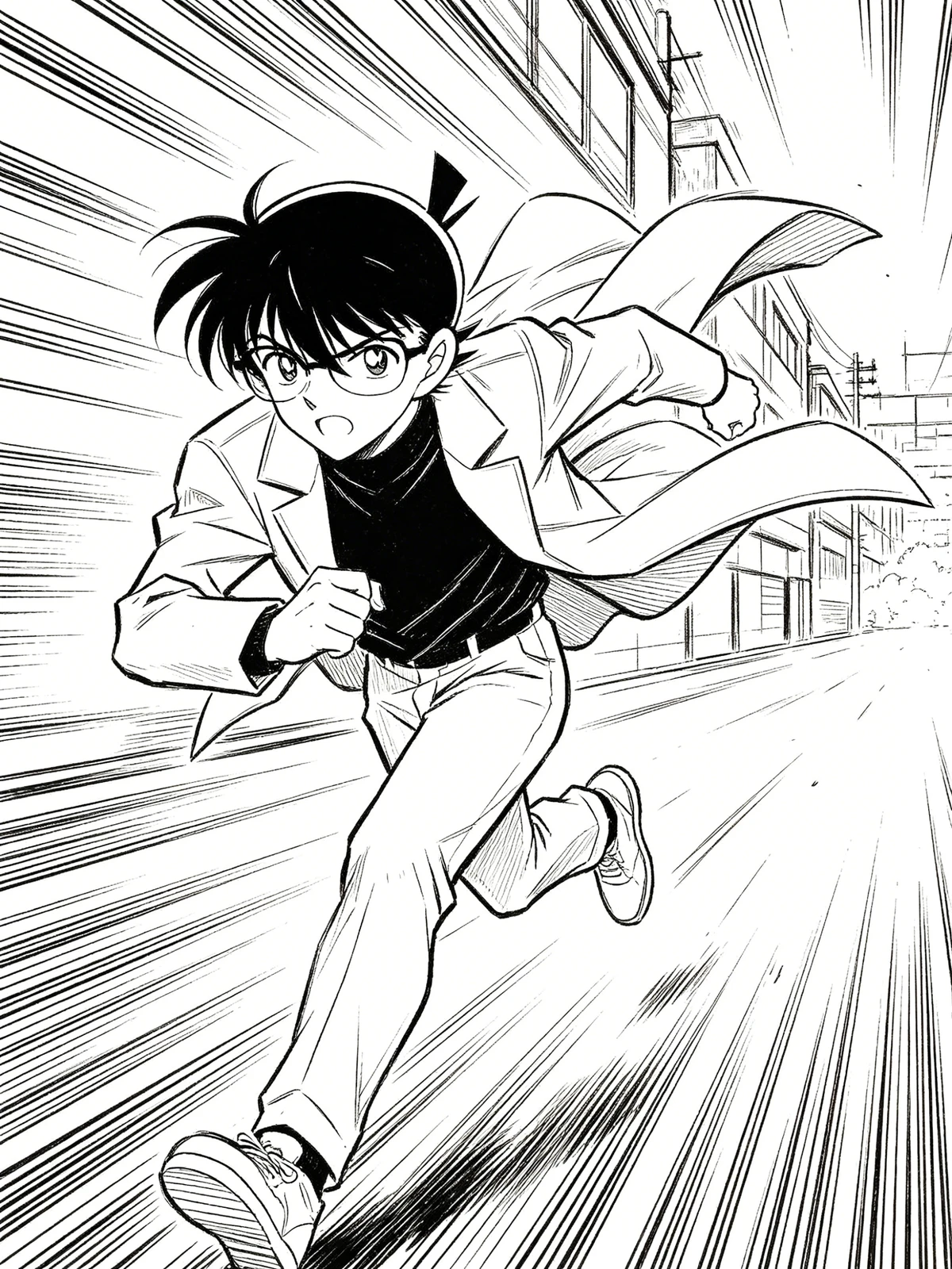 工藤新一线稿示例1