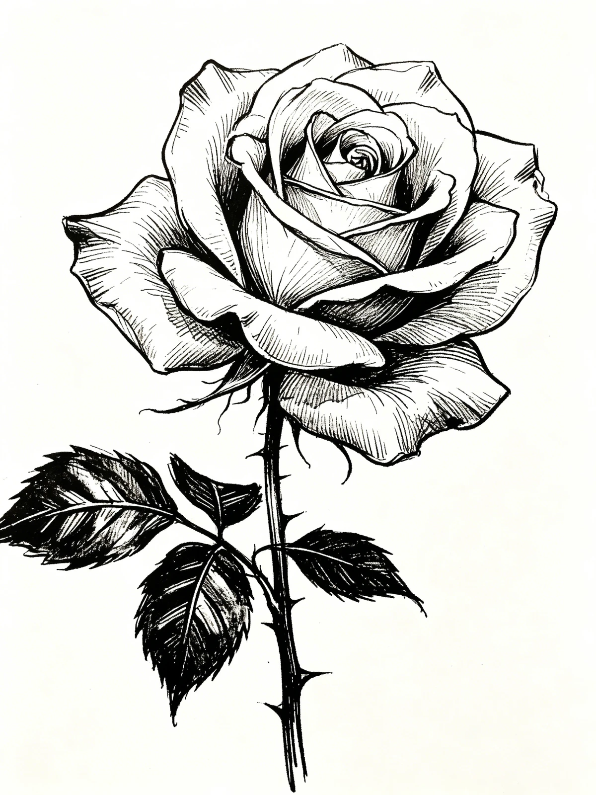 钢笔速写线稿示例1