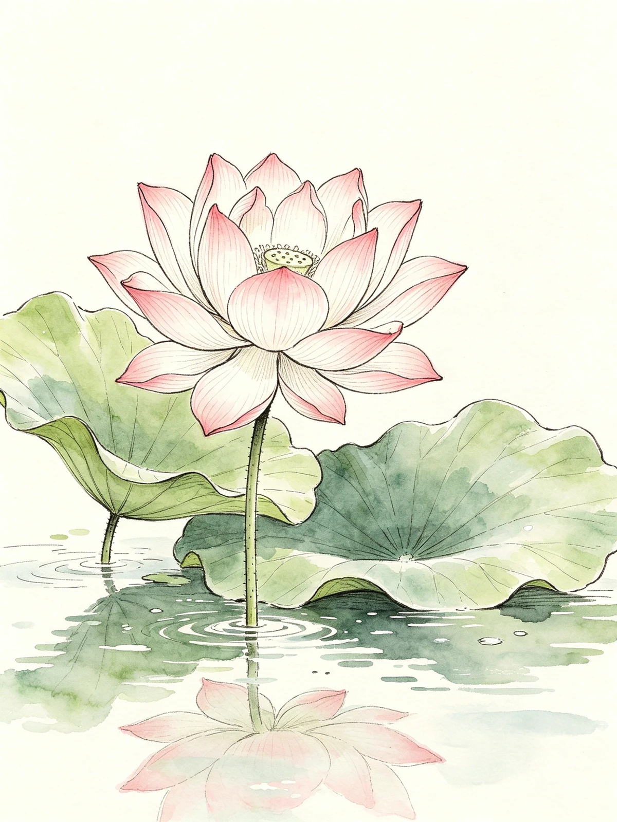 淡彩渲染线稿示例1