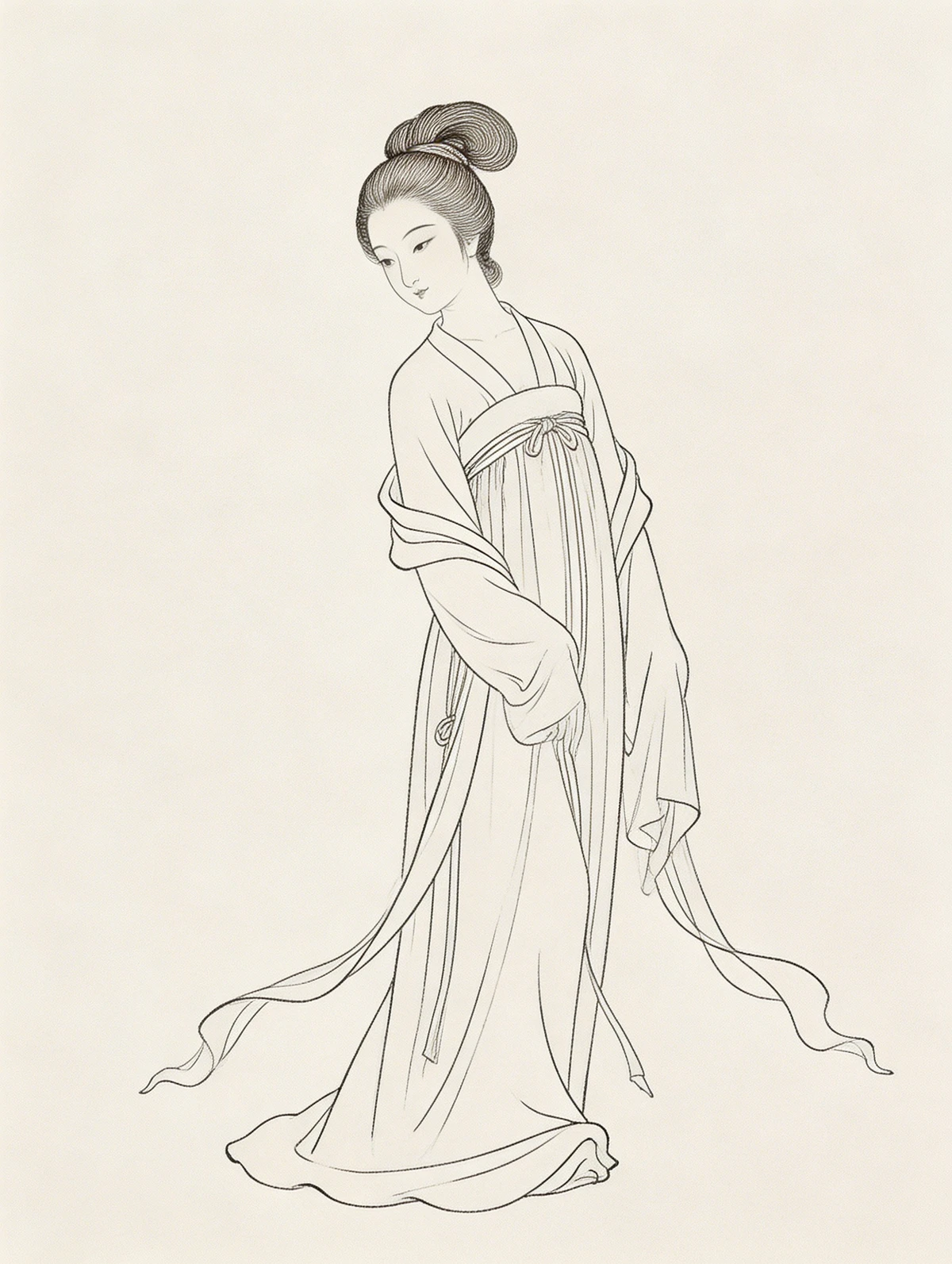 白描人物线稿示例1