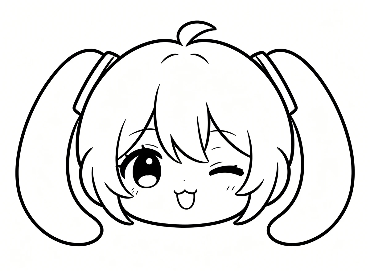 初音未来头像线稿生成示例1
