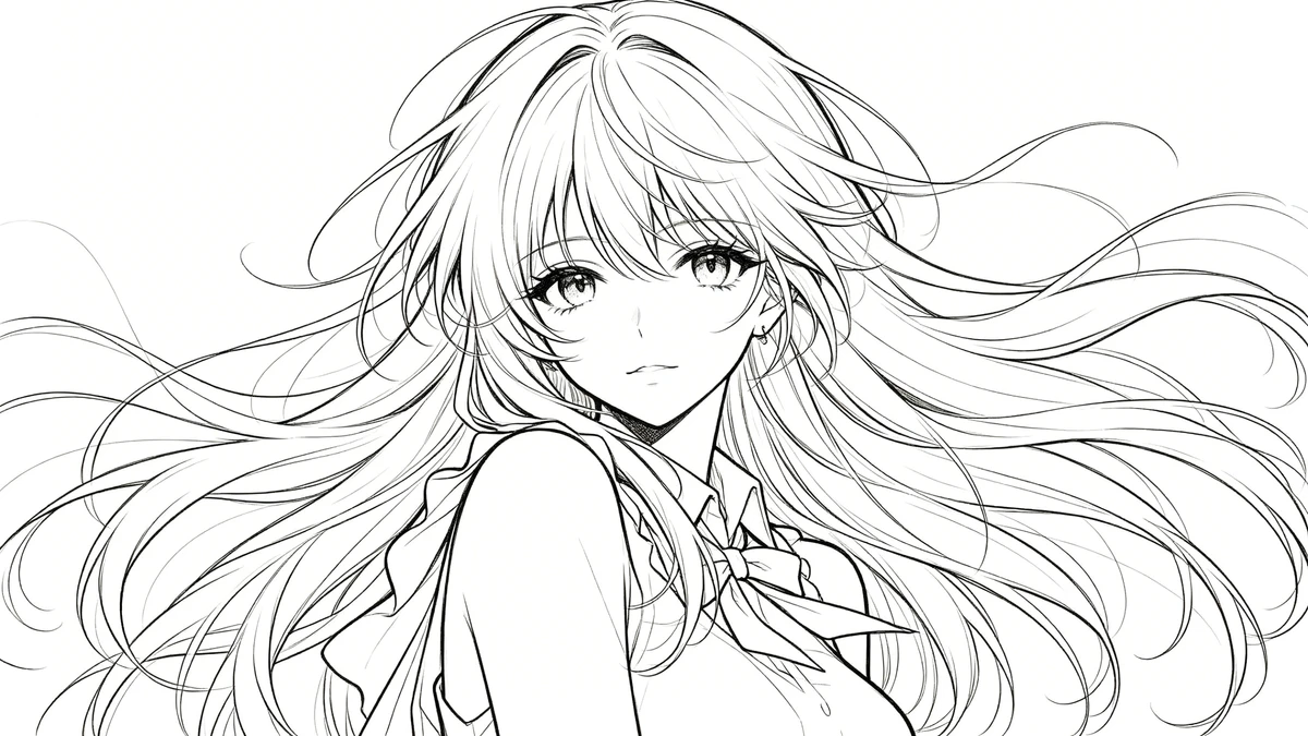 动漫风格线稿转换示例1