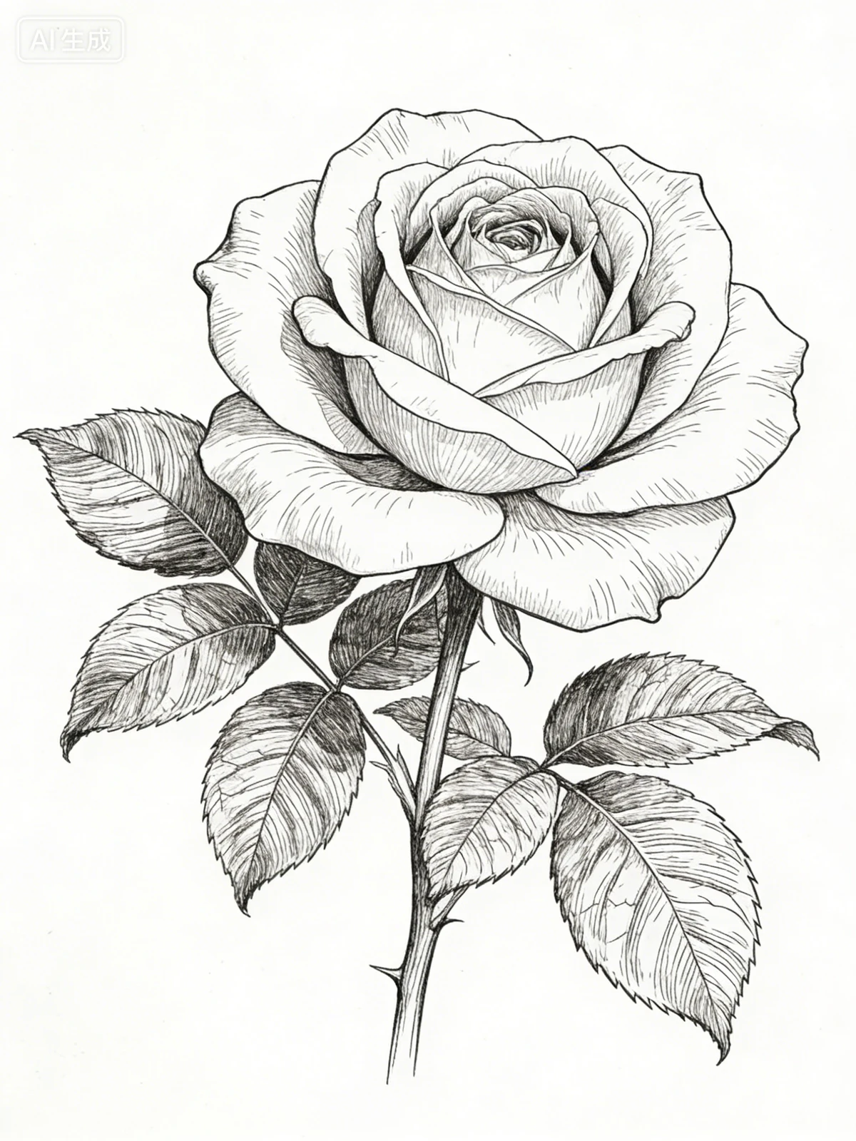 植物花卉线稿生成示例1