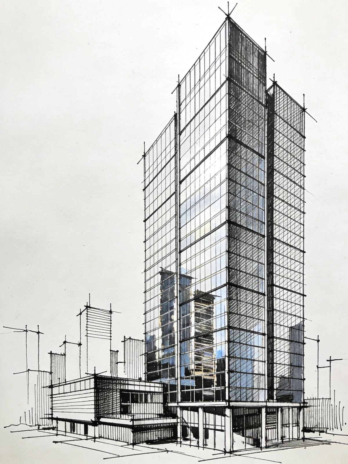 建筑线稿生成示例1