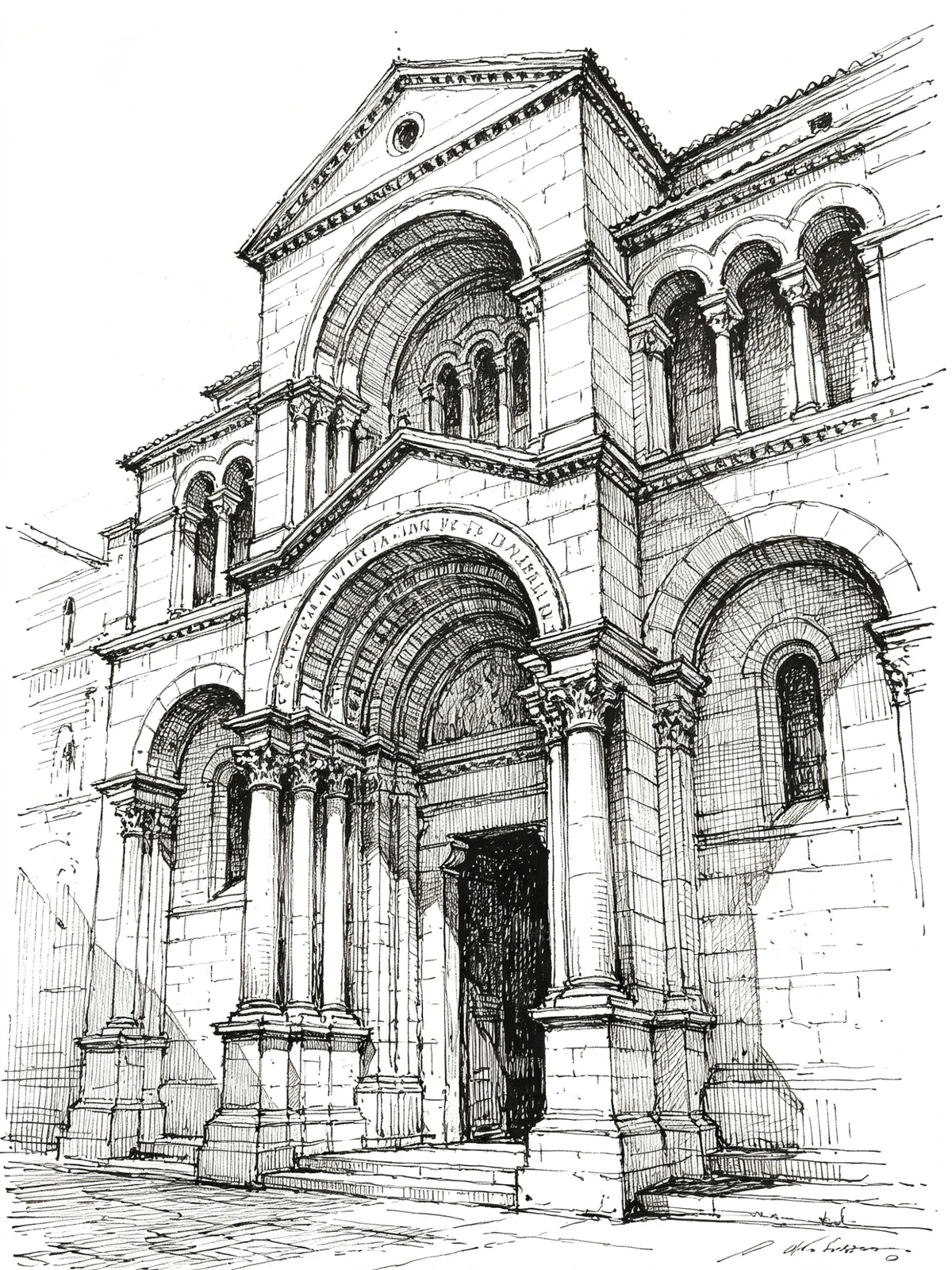 建筑线稿生成示例1