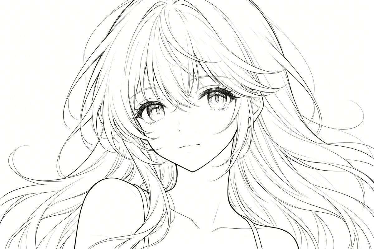 动漫人物线稿提取示例1