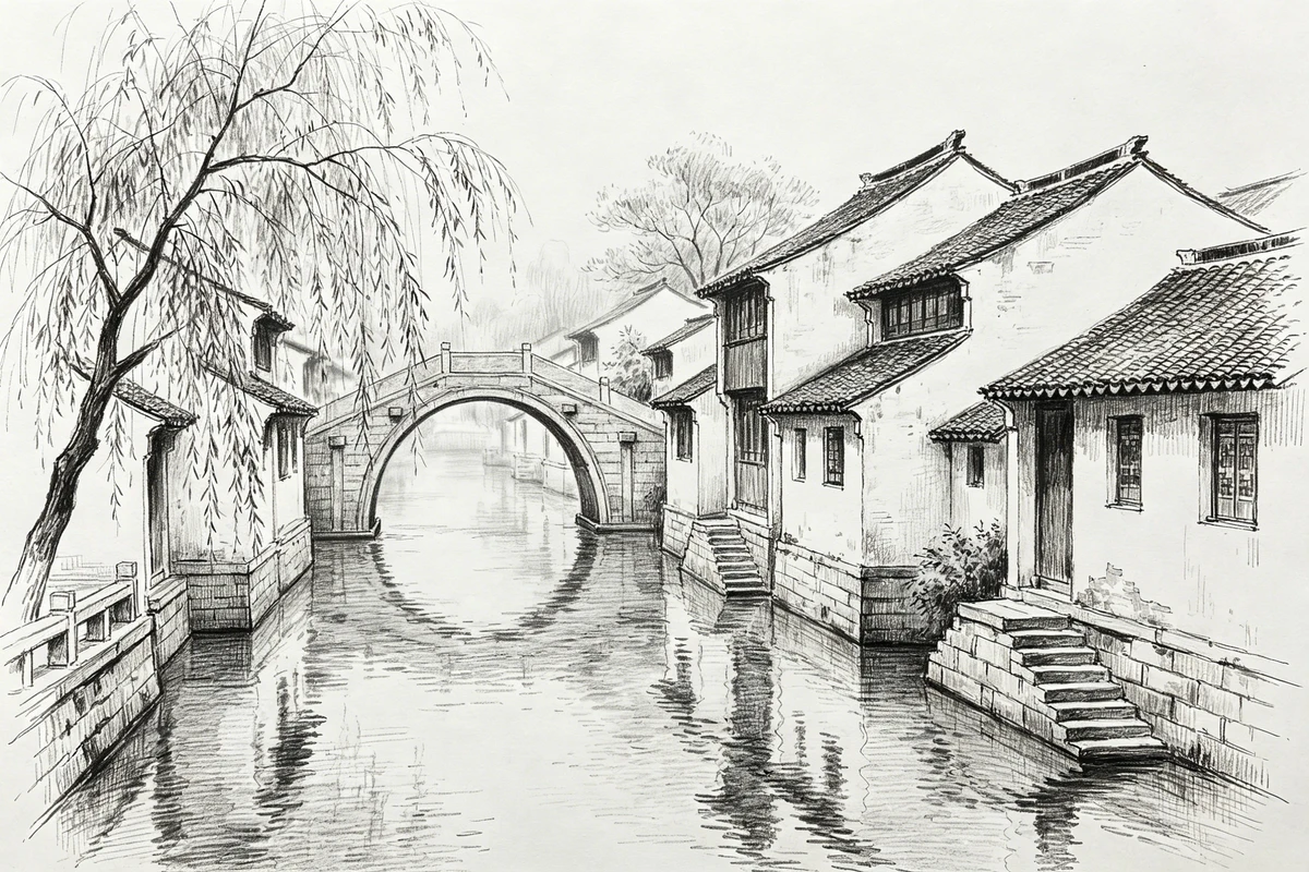 风景照片转线稿示例1