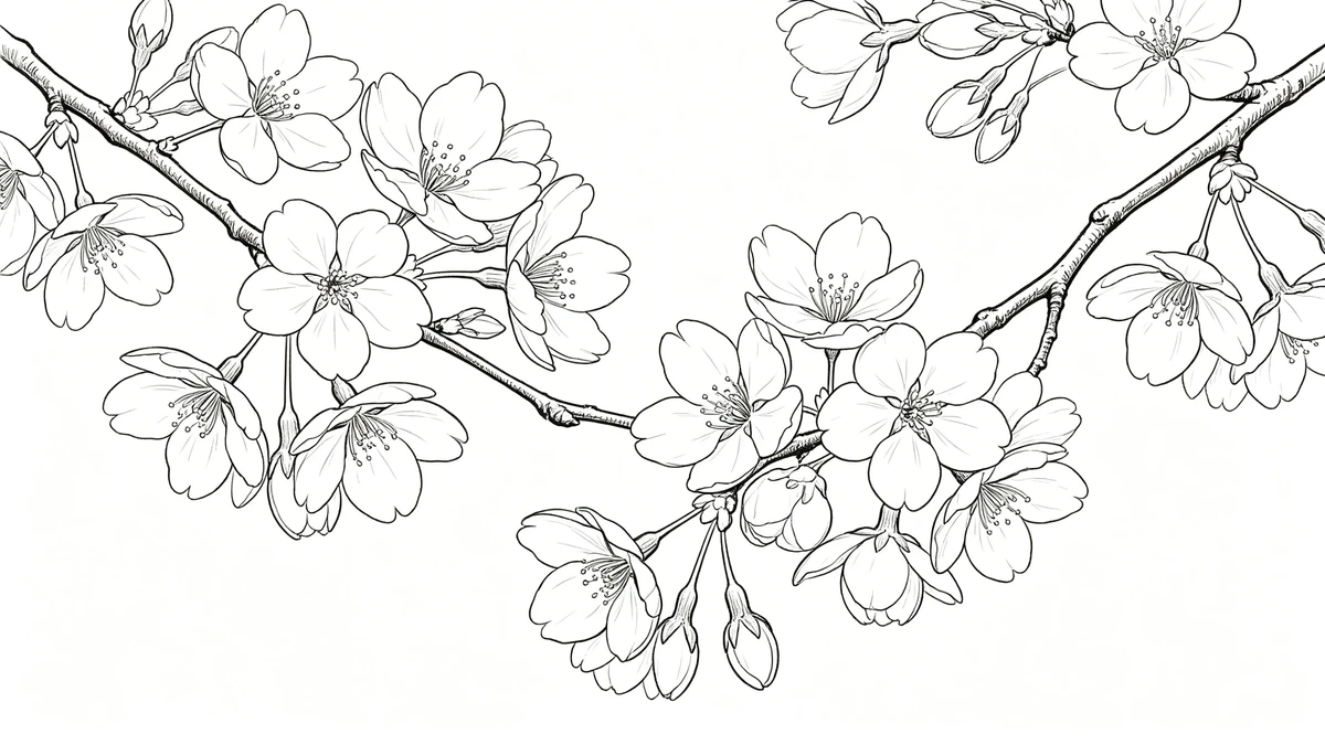 植物花卉线稿壁纸生成示例1