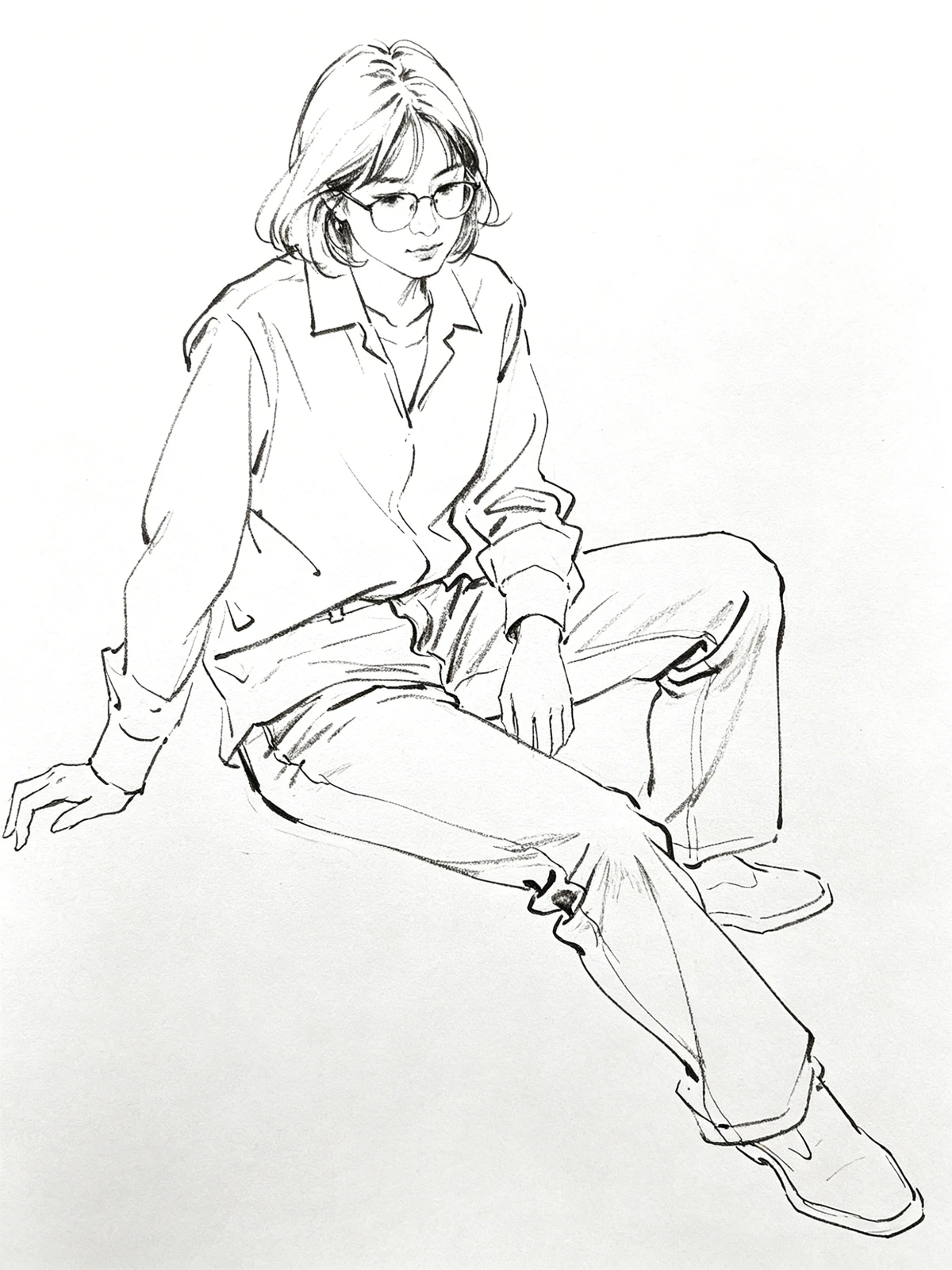 手绘风格线稿示例1