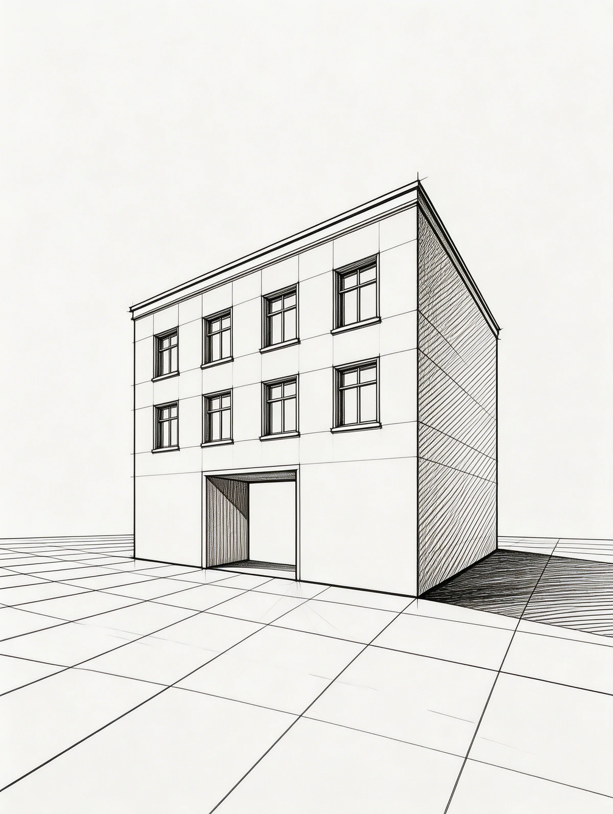 建筑风格线稿示例1