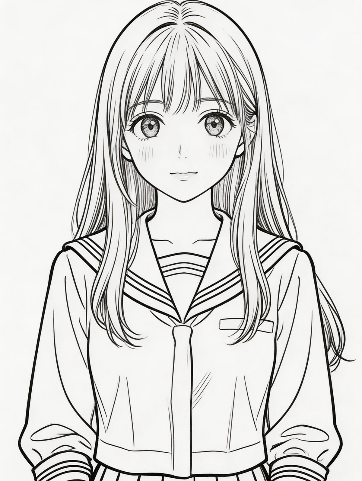 动漫风格线稿示例1