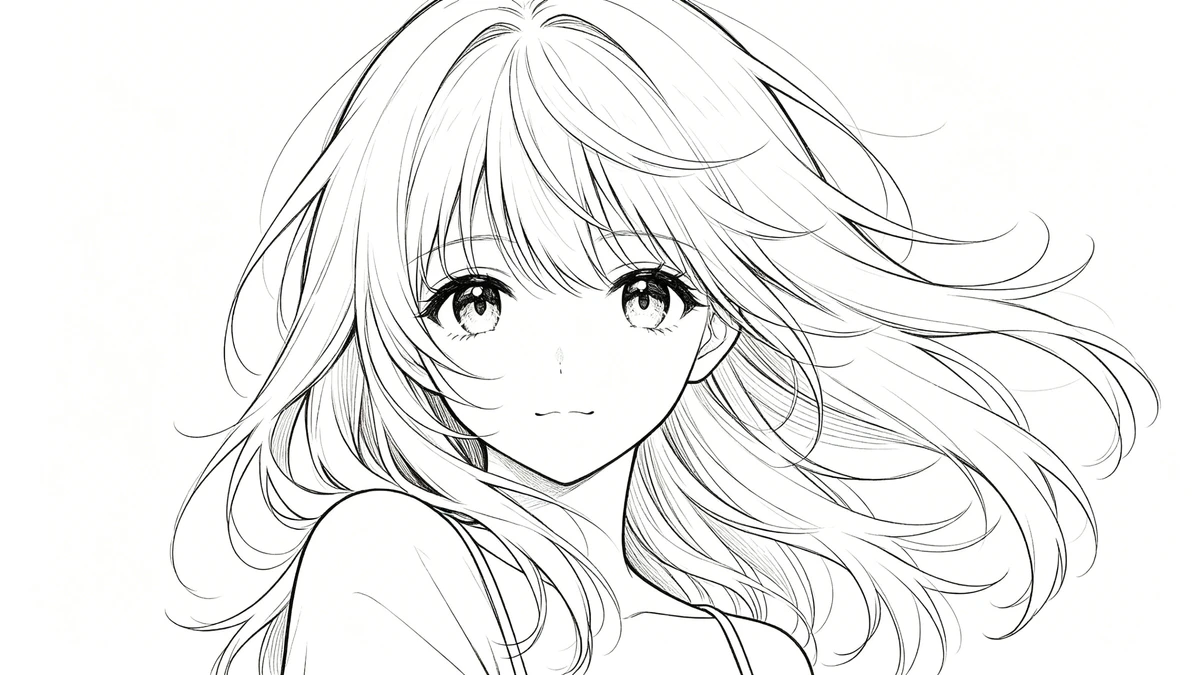 动漫风格线稿生成示例1