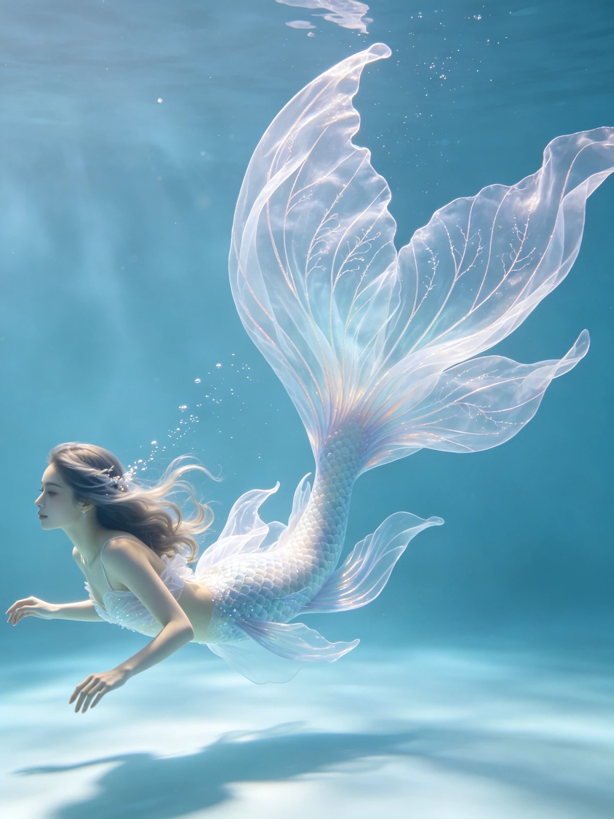 奇幻鱼尾线稿生成示例1