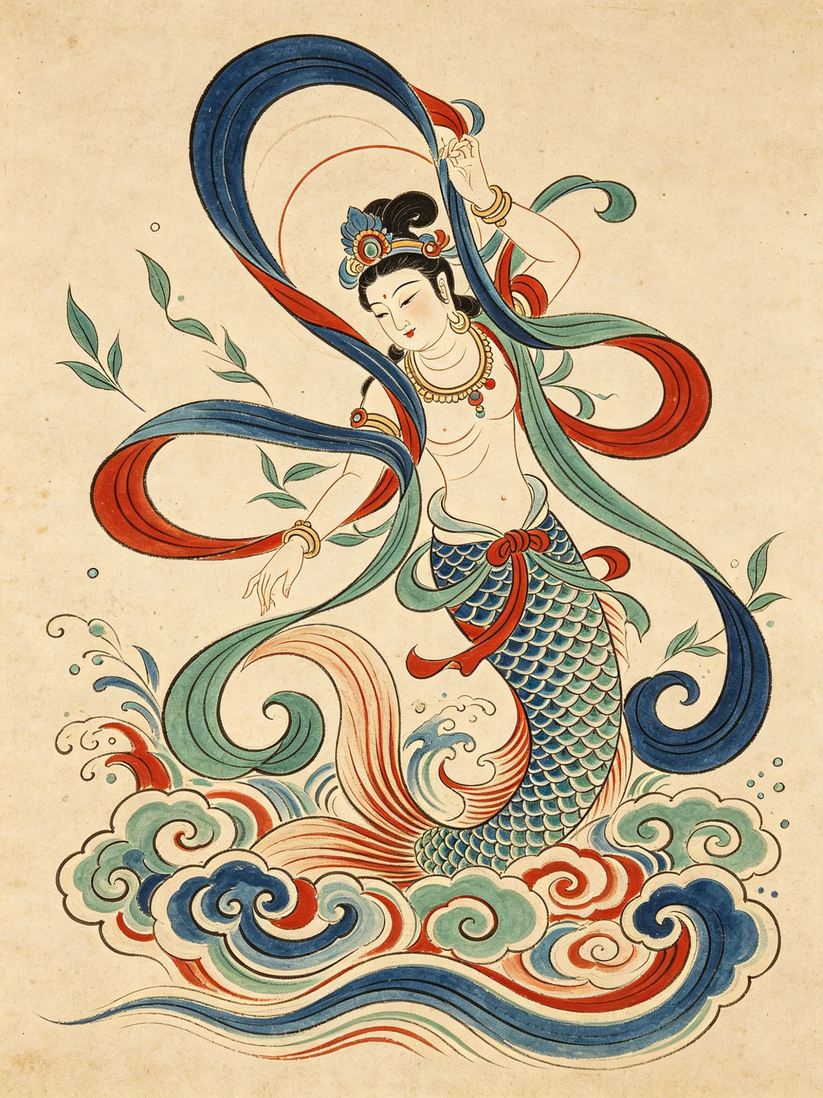 工笔白描线稿生成示例1