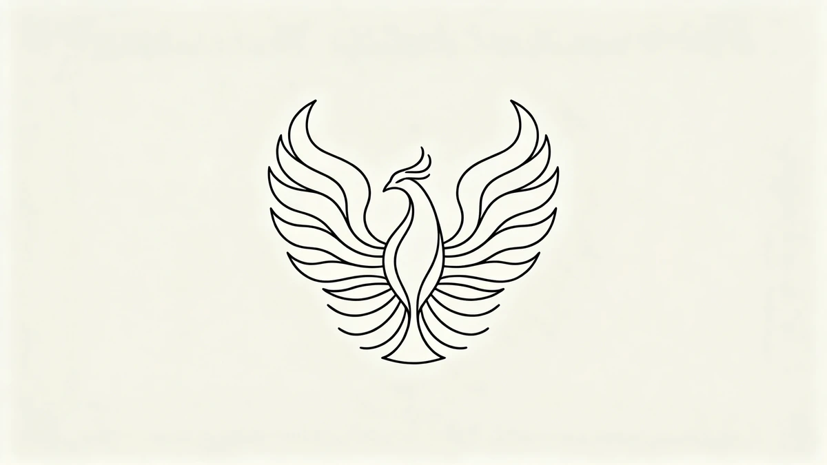 简约风格凤凰线稿生成示例1