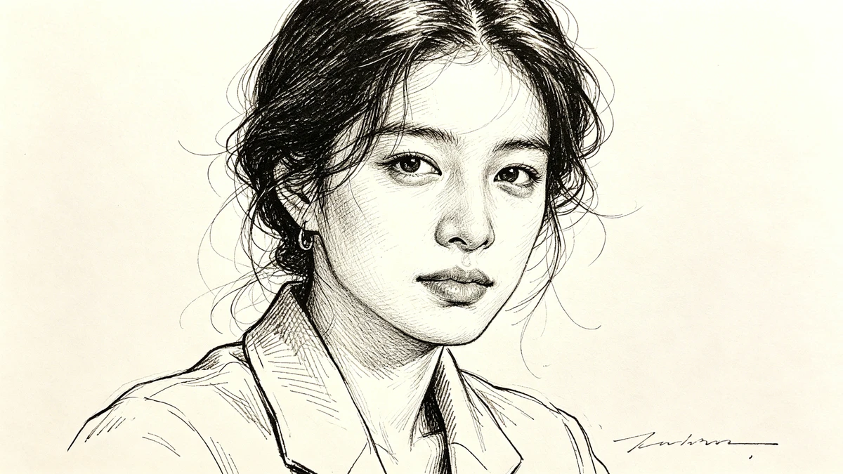 钢笔线稿风格转换示例1