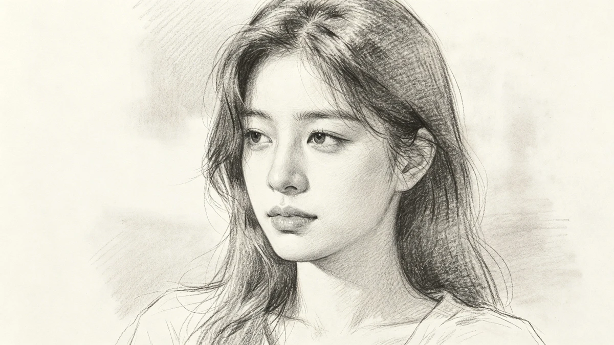 铅笔素描线稿转换示例1