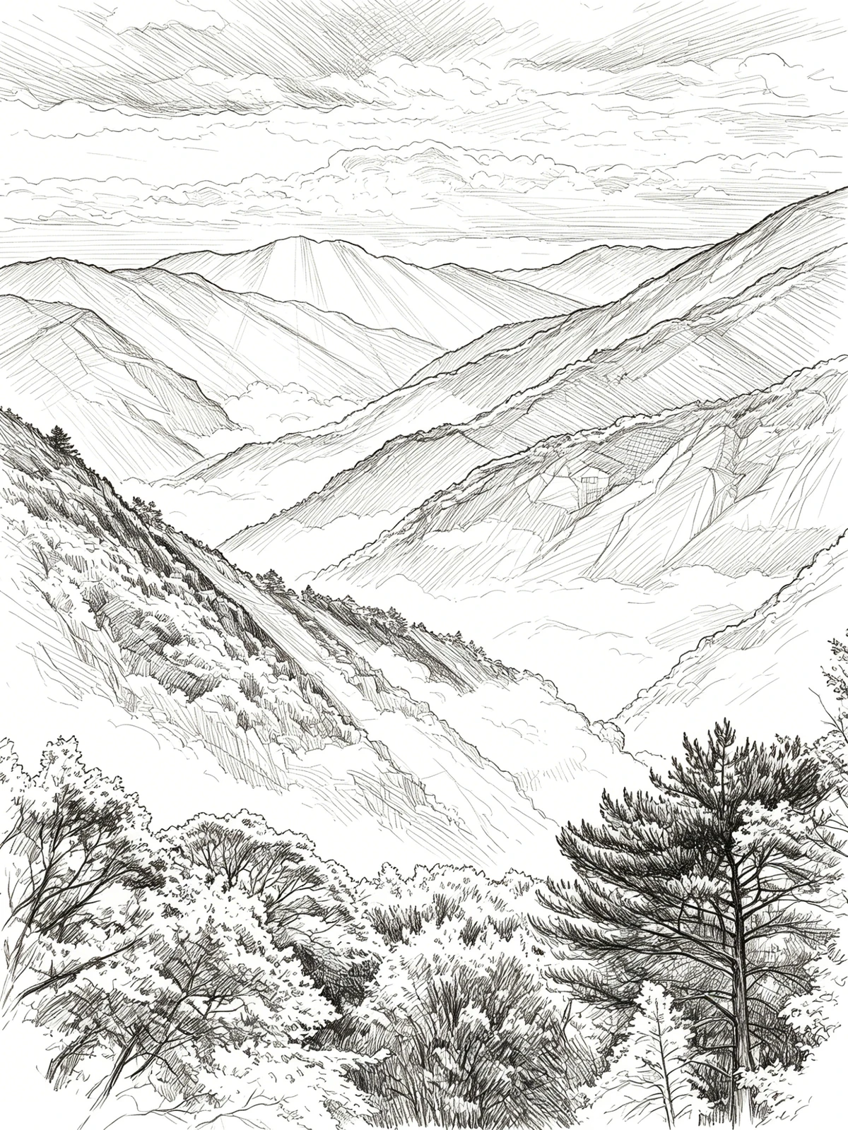 风景照片转线稿前示例照片