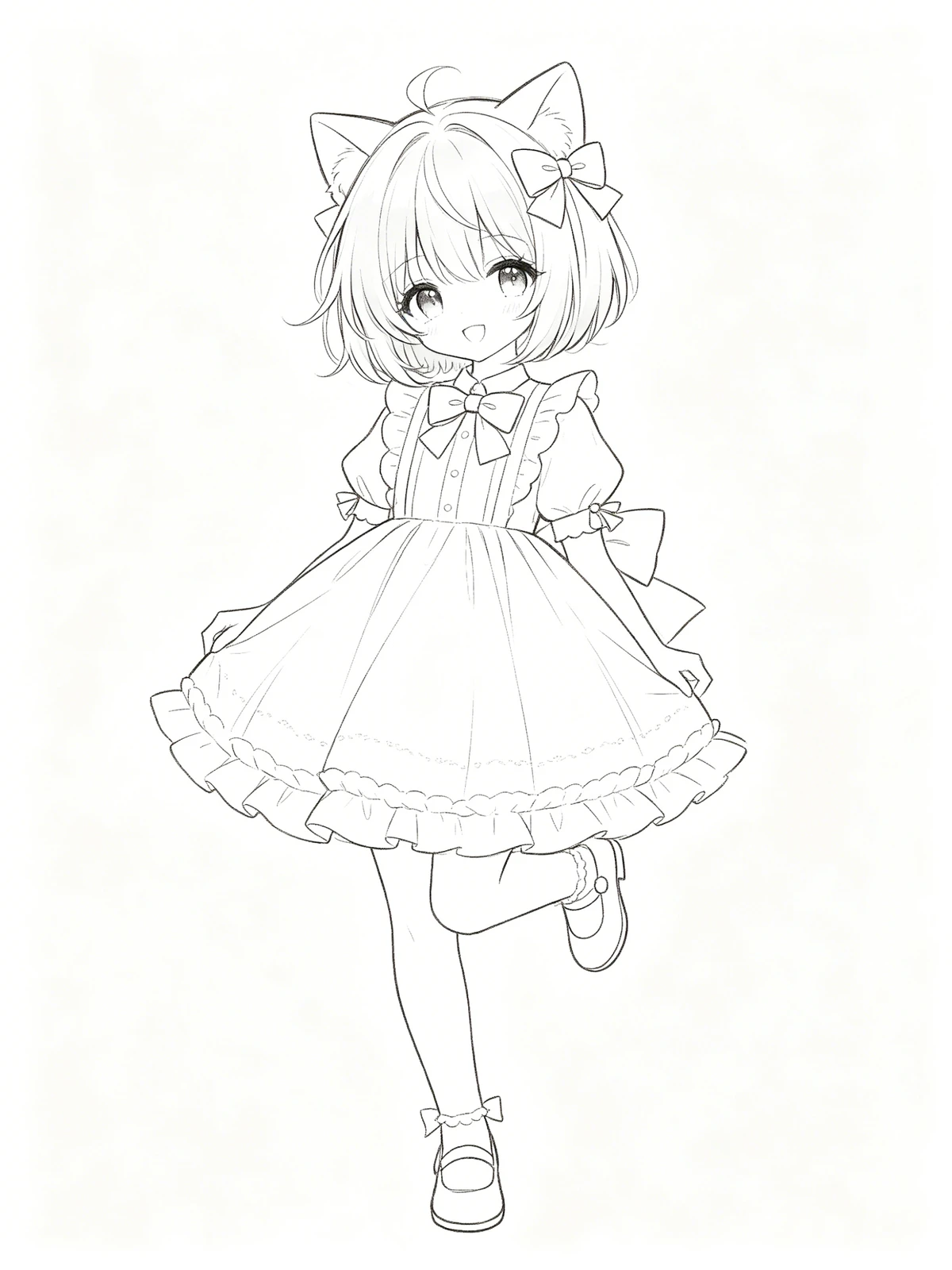 日式动漫公主线稿示例1