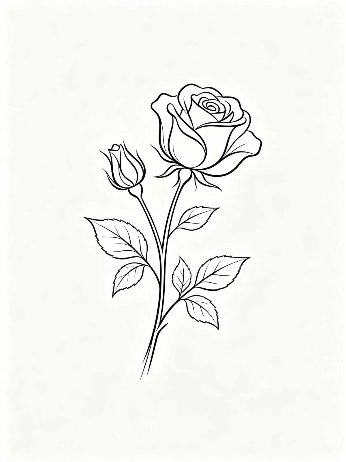 简约玫瑰线稿生成示例1